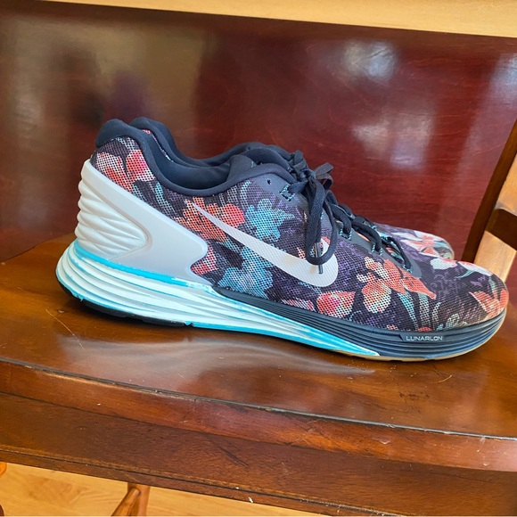 Nike Shoes Wmn Size13  Lunarglide 6 Photosynthesis Pack 776259-401 Floral Shoes - Picture 7 of 13